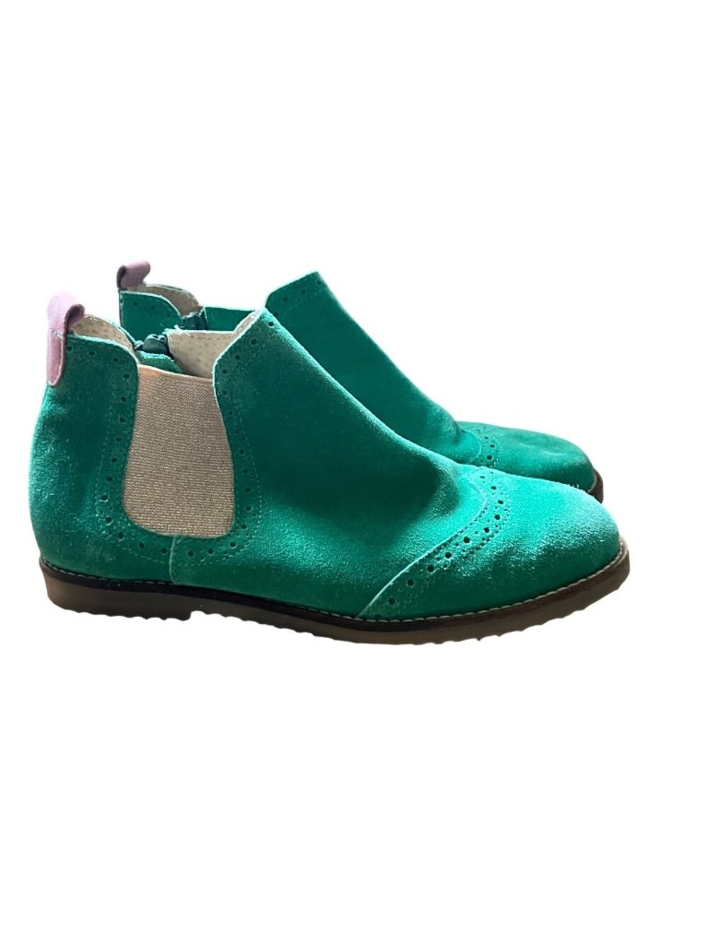 Boden Chelsea Ankle Boots Womens US 6 EU 37 Emerald Green Suede Side Zip
